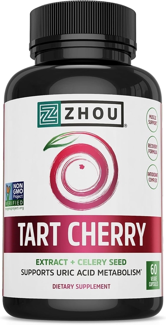 Tart Cherry Extract with Celery Seed | Advanced Uric Acid Cleanse for Joint Comfort, Healthy Sleep Cycles & Muscle Recovery | 30 Servings, 60 Veggie Caps