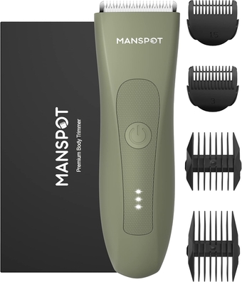 Manscape Hair Trimmer for Men and Women, Electric Ball Trimmer, Hypoallergenic Ceramic Blade Heads,Waterproof Wet/Dry Groin & Pubic Body Shaver Groomer,20 Times Usage After Charged