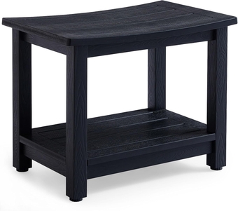Shower Stool for Inside Shower Waterproof, Poly Lumber Shower Bench Seat for Shaving Legs, Plastic Chair Seat for Shower, Shower Foot Rest with Adjustable Feet, Non-Slip, Black