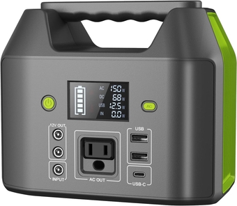 Power Bank with AC Outlet 150W Portable Power Station 155Wh Solar Generator 6 Outputs External Battery Pack Backup Battery Station Laptop Charger w/LED Light for Home Outdoors Emergency