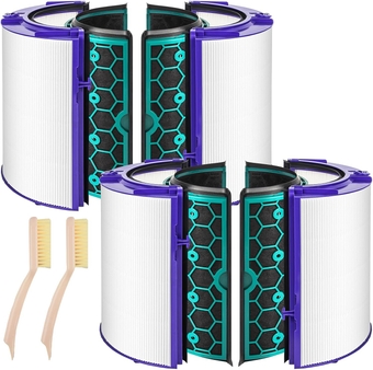 HP04 Filter for Dyson, 360 Combi Glass HEPA Carbon Air Purifier Filter Compatible with Dyson Pure Cool Fan TP04 DP04 TP05 DP05, True H13 Sealed Two Stage Replacement Filter