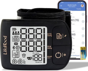 Wrist Blood Pressure Monitors for Home Use, 5.31-8.46 Inches Automatic Blood Pressure Cuff Wrist - 199 * 2 Readings Memory Function and Irregular Heartbeat Detector + 2 AAA Batteries