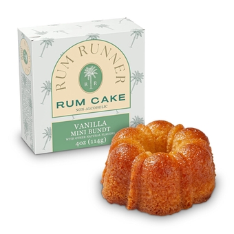 The Great Spirits Baking Company's Rum Runner Vanilla Rum Cake, Fresh and Decadent, Made with Real Caribbean Rum.