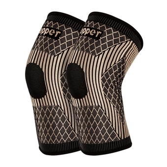 Copper Knee Brace for Knee Pain, Copper Knee Compression Sleeves for Men and Women, Knee Pads for Sports, Meniscus Tear, ACL, Arthritis, Joint Pain Relief, Working out (1 Pair, L)