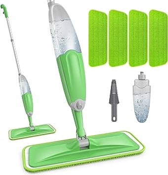 Spray Mops for Floor Cleaning, Microfiber Spray Floor Mops Wet Dry Mops with 4 Reusable Washable Pads, Dust Cleaning Mop F...