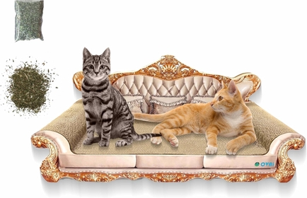 Luxurious Cat Scratcher Sofa - Cardboard Cat Couch with Cat Scratch Pad - Cat Lounge, Cat beds & Furniture, Cat Scratcher Couch, Cat Bed Cardboard Scratcher, Pet Sofa (Large)