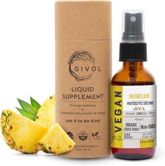 Organic Raw Bromelain Mist-Liquid Pineapple Extract - Enhanced Potency 500mg, for Kids & Adults - 120 Day Supply for Digestive Health, Inflammatory Response, and Healing - Non-GMO - 60ml