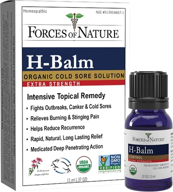 – Natural, Organic, H-Balm Control Extra Strength Cold Sore, Fever Blister Treatment (11ml) Non GMO, No Harmful Chemicals -Fast Relief for Tingling, Burning and Itching Pain.
