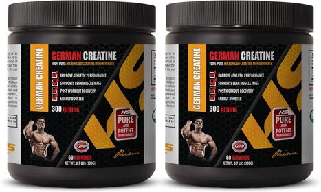 pre Workout for Men and Women - German CREATINE Powder - 100% Pure MICRONIZED CREATINE MONOHYDRATE - Creatine monohydrate Made in USA - 2 Cans 600 Grams (120 Servings)