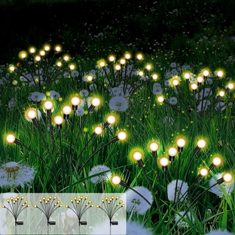 Solar Outdoor Lights, 4 Pack 10 LED Firefly Lights Solar Outdoor, 2 Modes Swaying Solar Garden Lights Waterproof Decorative for Outdoor Pathway Yard Garden Decor