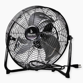 High Velocity Heavy Duty Metal Industrial Floor Fan With Adjustable Tilt for Indoor, Bedroom, Living Room, Home Office, Gym, Warehouse, Industrial & College Dorm Use | 3-Speed Power (12inch)
