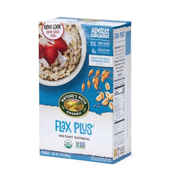 Flax Plus Instant Oatmeal, Healthy, Organic, 8 Pouches per Box, 14 Ounces (Pack of 6)