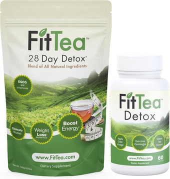 Detox Bundle - 28 Day Detox Tea and Green Tea Extract Capsules for Weight Loss and Belly Fat - Fat Burner & Weight Loss Products for Women & Men with Garcinia Cambogia and EGCG