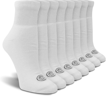 Women's Diabetic Ankle & Crew Socks, Non-Binding, Circulatory, Cushion, 4 Pack, Shoe Size 6-10 Sock Size 9-11