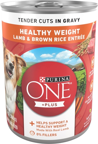 Plus Tender Cuts in Gravy Healthy Weight Lamb and Brown Rice Entree in Wet Dog Food Gravy - (Pack of 12) 13 oz. Cans