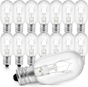 Salt Lamp Bulb,15 Watt Dimmable Brightness Light Bulbs, E12 Small Base, Himalayan Salt Lamp Light Bulb Replacement, Household Salt Lamps for Plug in Wax Diffuser (15 Pack)