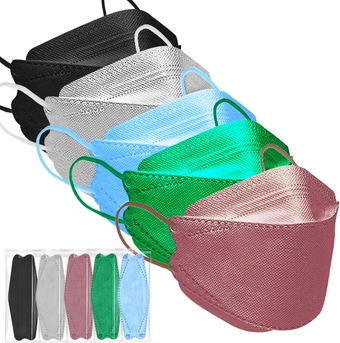 Disposable Face Masks, 4 Ply Individually Wrapped Masks, Colorful Disposable Masks with Nose Wire for Adults Men Women Teen Outdoor Workout, Filter Efficiency≥95%, 25 Packs