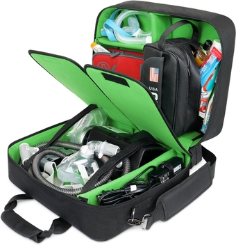 GEAR Large CPAP Traveling Bag with Customizable Interior for CPAP Machine Hose, Masks, & CPAP Accessories Compatible with Resmed AirSense 11, 10, Phillips Resipronics Dreamstation and more - Green