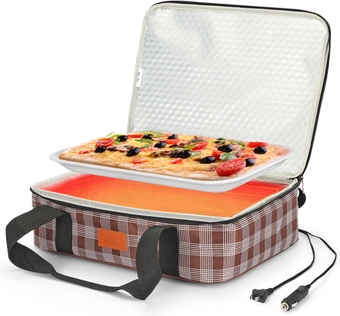 Food Warmer Electric Casserole Carrier - Lunch Bag for Adults for Car Truck, 12V/24V/110V, Thermos for hot food for Potluck Cookouts Parties Picnic,Lasagna Lugger,Fits 9"x13" Baking Pan