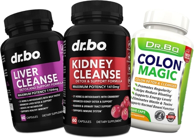 Kidney, Liver & Colon Cleanse Detox Support Supplement - Natural Bowel Cleanser Pills for Intestinal Bloating & Daily Constipation Relief - Help Bladder Control, Urinary Tract & Gallbladder Health