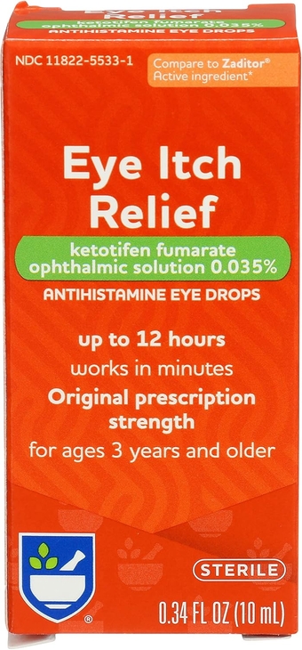 Eye Itch Relief Antihistamine Eye Drops, Original Prescription Strength, 0.34 fl oz | Allergy Eye Drops for Itchy & Watery Eyes | 12 Hours of Itch Relief | Ages 3 Years and Older