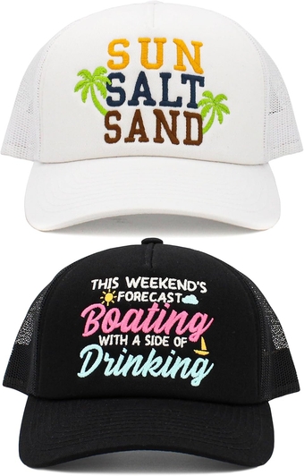 Trucker Hats for Women Men Beach Summer Snapback Mesh Embroidery Baseball Caps Adjustable Cute Smiley Face