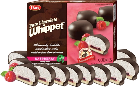 Whippet Cookies, Raspberry, Pack of 12 Boxes (14 Cookies Per Box) â€“ Made with Fresh-Tasting Raspberry, Heavenly Marshmallow Center, Rich Chocolate, 12 - 8.8 oz Boxes