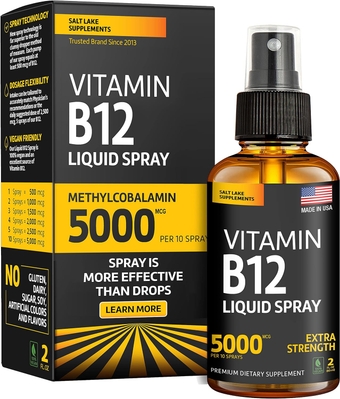 Vitamin B12 Sublingual - Vegan B12 Vitamin Spray - Methylcobalamin Vitamin B12 Liquid Boosts Energy & Mood - Gluten-Free & Non-GMO Vegan Vitamin B12 Drops - Easy Liquid B-12 Spray for Perfect Dosage