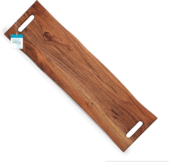 27.5" Large Charcuterie Board with Handles | Wooden Cheese Serving Platter for Meat, Appetizers, Food | Grazing Bread Fruit Display for Kitchen | Natural Acacia Wood | Espresso