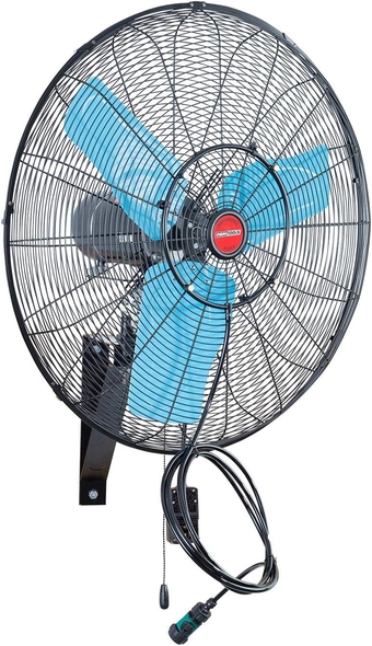 23980 24" Oscillating Wall-Mount Misting Fan, Weather Resistant Outdoor Mister Metal 180 Degree Oscillation, 7200 CFM Max.