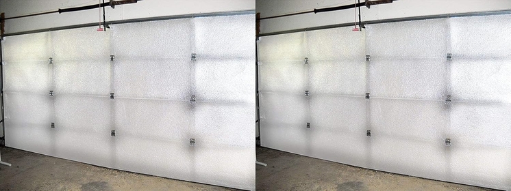 NASA TECH White Reflective Foam Core 2 Car Garage Door Insulation Kit 18FT (Wide) x 8FT (HIGH) R Value 8.0 Made in A New and Improved Heavy Duty Double Sided Tape (Also FITS 18X7) (1, Two Pack)