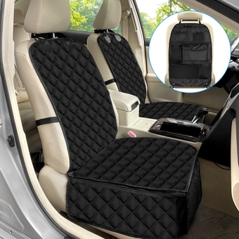 Dog Seat Cover for Front Seat, Durable Waterproof Seat Protector, Scratch and Nonslip Dog Car Seat Cover for Front & Back Seat for Dogs Kids, Universal Size (2 Packs, Black)