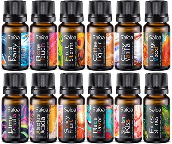 Fragrance Oil Set Top 12 Premium Grade Essential Oils for Diffusers for Home Coffee Spicy Fruit Storm Pine Forest Party Scent For Humidifier Rose Acacia Orange Lime Vanilla Strawberry Car Freshener