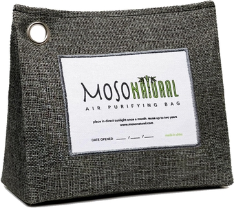 Moso Natural Air Purifying Bag Large 600g. A Premium Scent Free Bamboo Charcoal Odor Absorber. Kitchen, Bedroom, Basement, Large Room. Luxury Stand Up Design. Two Year Lifespan.