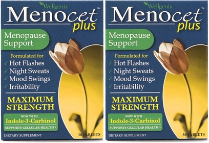 Menocet Plus Menopause Support - All-in-One Menopause Supplement - Daily Relief Feminine Care - Hot Flashes, Night Sweats, Mood Swings & Irritability - 30 Tablets (Pack of 2)