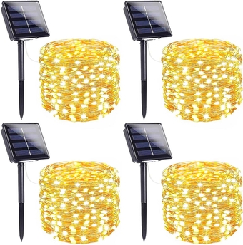 Extra-Long 400 LED Solar String Lights, Waterproof 8 Mode Fairy Lights for Xmas Tree, Garden, Party, Wedding Decor (Warm White)