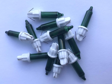 ~Sale~ 100 Green Replacement Mini  Bulbs - Incandescent 2.5 Volt 0.1amp, 25w ES Heavy Duty - White Base -for pre-lit Trees & 200+ Strings (NOT Standard 2.5volt Bulbs!! *Read Full Description!)