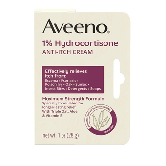 Maximum Strength 1% Hydrocortisone Anti-Itch Cream with Pure Oat Essence, Triple Oat Complex, Aloe & Vitamin E, for Itch, Rash & Redness Relief, 1 oz Pack of 2