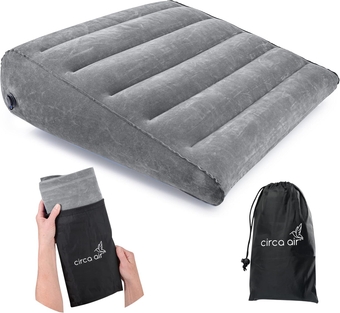 Inflatable Wedge Pillow - Travel Wedge Pillow for Sleeping Acid Reflux, After Surgery, Bed Wedge Pillow for Head Shoulder, Back, Knee, Leg Elevation Support, GERD, Snoring, Heartburn