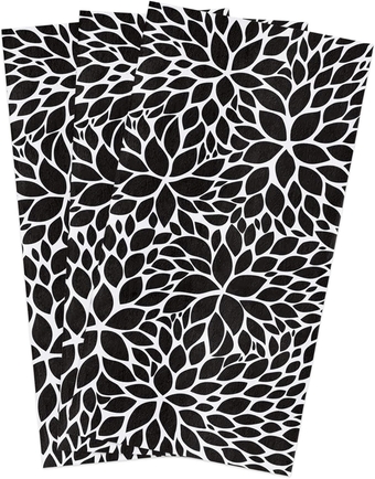 Hand Towels Pack of 3, Dahlia Pinnata Flowers Botanical Print Kitchen Towels, Absorbent Quick Drying Microfiber Cleaning Cloth, 18x28Inch Dish Towels for Cleaning, Drying Dishes