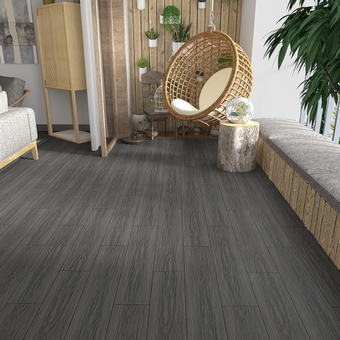 16 Pack Dark Grey Vinyl Tile Flooring Peel and Stick Wood Floors Waterproof Removable Laminate Tile Flooring 6''x36'' Self Adhesive Renter Friendly Bathroom Floor Tiles for Kitchen Bedroom