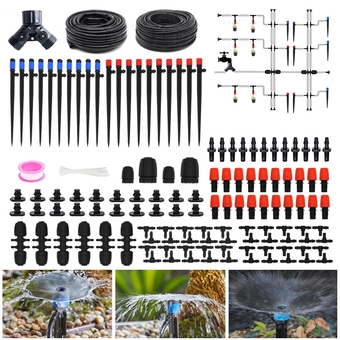 Drip Irrigation Kit, Blank Distribution Tubing Drip Irrigation System Kit, 240ft Garden Automatic Plant Watering Assortment with 1/2Inch,1/4Inch Drip Tubing for Garden, Greenhouse, Nursery