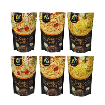 Shirataki Noodle Low-Carb Konjac Pasta Variety Pack- Spaghetti, Fettuccine and Rice, Low Calorie 57.12 Oz Konjac Ramen, Sugar Free, Gluten Free, Vegan, Keto and Paleo-Friendly(6 Packs)