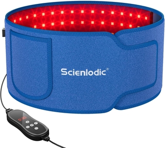 Red Light Therapy Belt for Body - Red Light Therapy Device with Timer for Relaxing Muscle Back Waist Shoulder - 660nm & 850nm 10HZ & 40HZ Pulse Blue