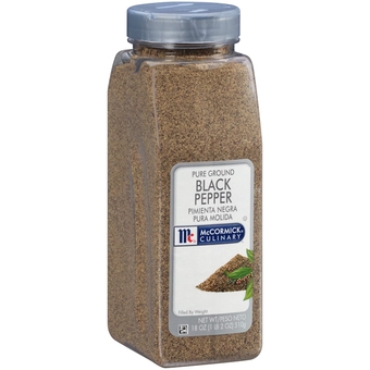 Pure Ground Black Pepper, 18 oz - One 18 Ounce Container of Bulk Black Pepper Finely Ground, Perfect for Chefs and Pepper Shaker Refills