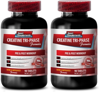 creatine alphaketoglutarate - Creatine Tri Phase - Increases Muscle Mass, Creatine Monohydrate unflavored, creatine monohydrate Pills, Muscle Recovery s, Creatine Pill 2 Bottles 180 Tablets