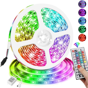 RGB LED Strip Lights, 16.4 Ft 300 Led Fairy Lights, Color Changing Led Light Strip Waterproof with 44 Keys IR Remote Control for Bedroom Party Wedding Indoor Outdoor Wall Decor
