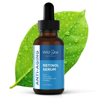 Retinol Serum for Face -Anti Aging Serum & Dark Spot Corrector w/Hyaluronic Acid, Pure Aloe Vera Gel, Vitamin E Oil For Scars Treatment: Target Lines/Wrinkles, Boost Collagen, Aid Acne Treatment -4oz
