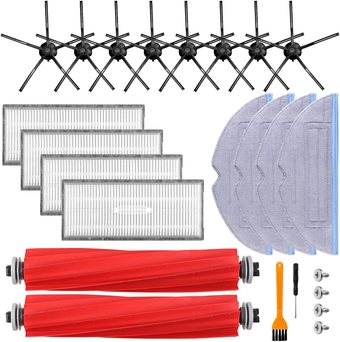 S7 Accessories for Roborock S7, S7+,S7 MaxV,S7 MaxV Plus,S7 MaxV Ultra,T7,T7S Robotic, 18 Pack Replacement Parts Include 2 Roller Brush,4 Hepa Filter,8 Side Brush,4 Mop Cloth